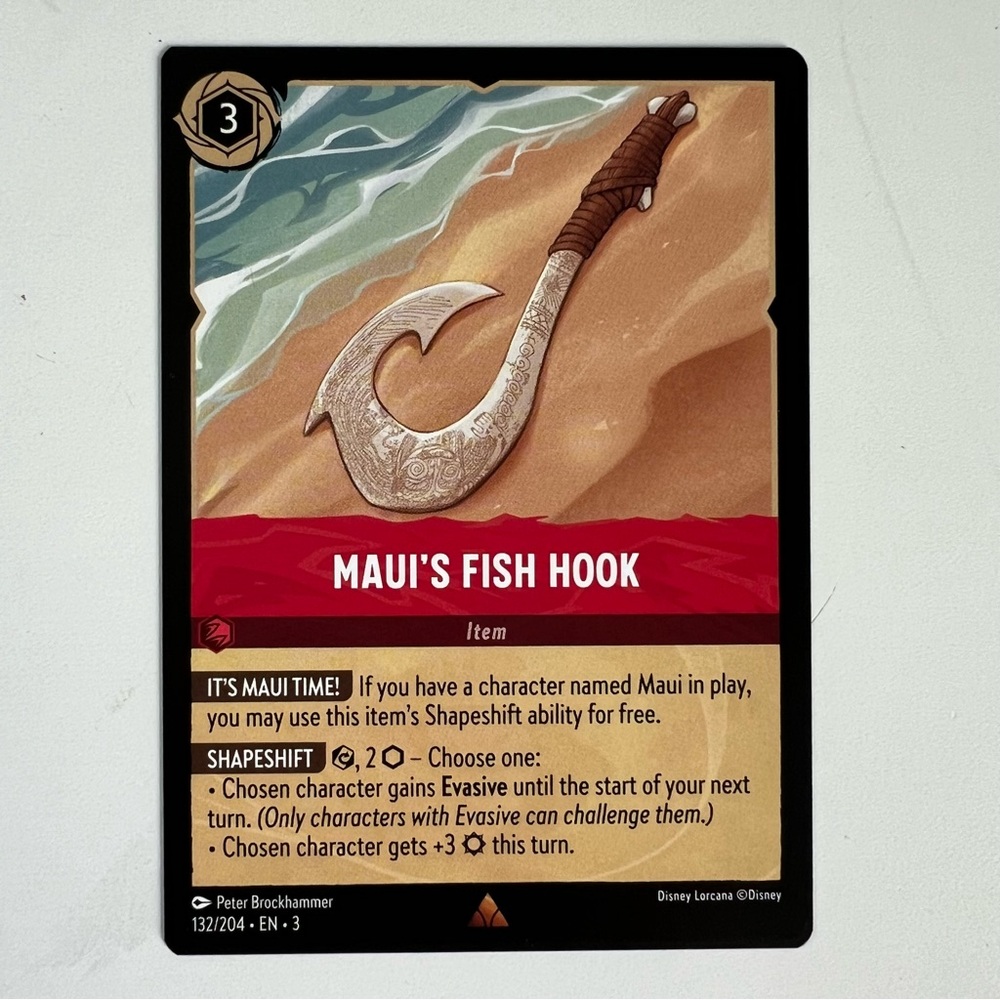 RARE Maui Fish Hook Lorcana Disney Trading Card Game Card Game Collectible